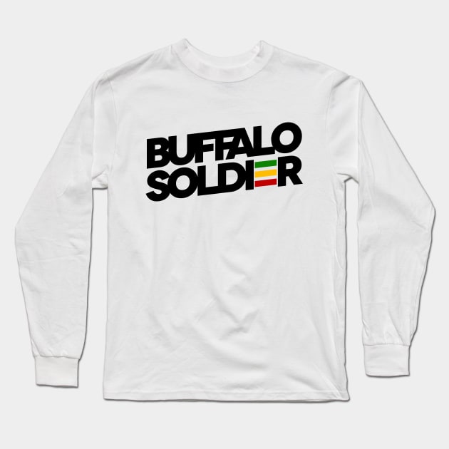 Buffalo Soldier Rasta Colors Reggae Long Sleeve T-Shirt by rastauniversity